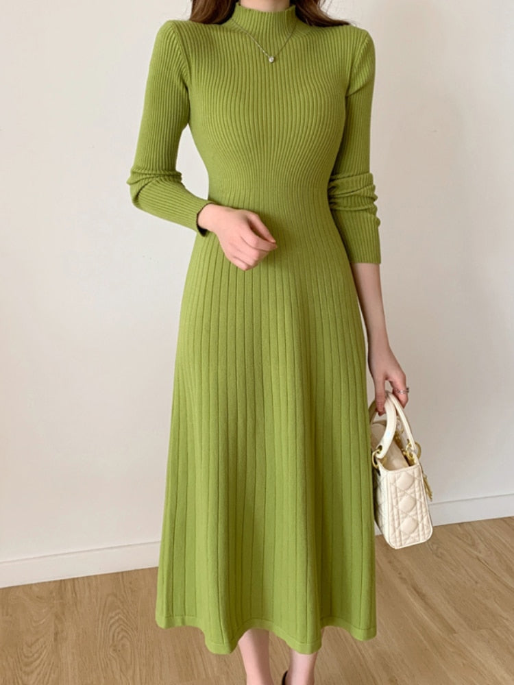 Vestido Midi Manga Longa Ladies