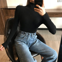 Blusa Canelada Gola Alta Geneve