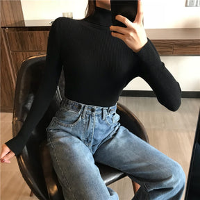 Blusa Canelada Gola Alta Geneve