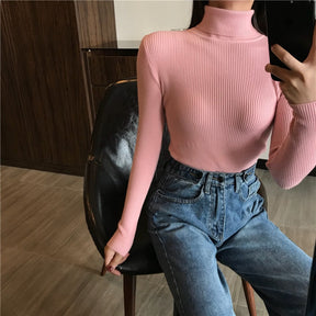Blusa Canelada Gola Alta Geneve