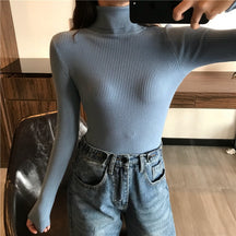 Blusa Canelada Gola Alta Geneve