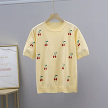 T-Shirt Bordada Cereja Mary