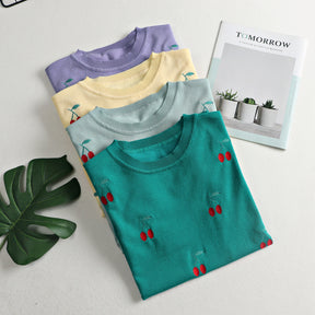 T-Shirt Bordada Cereja Mary