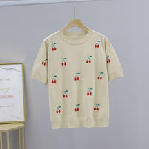 T-Shirt Bordada Cereja Mary