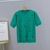 T-Shirt Bordada Cereja Mary